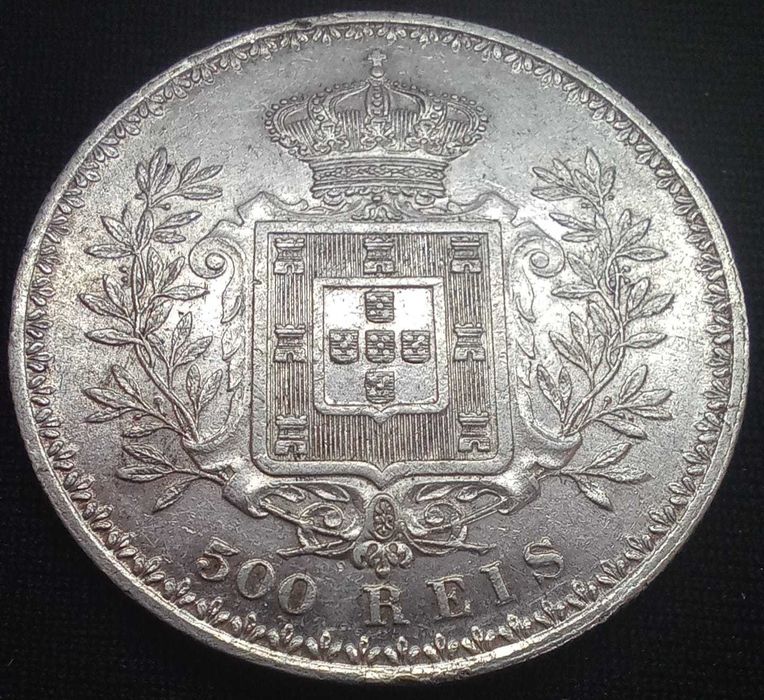 Lote 2 Moedas Prata D. Carlos I - 500 Réis 1907 + 1908 - MBC