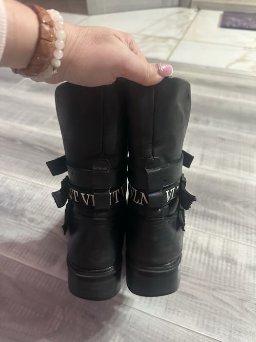 Кожані сапоги женскі 36р