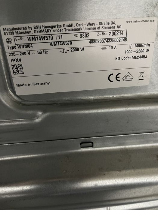 Пральна машина Siemens