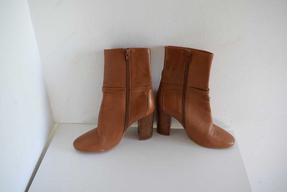 Jonak buty skórzane botki karmelowe 37