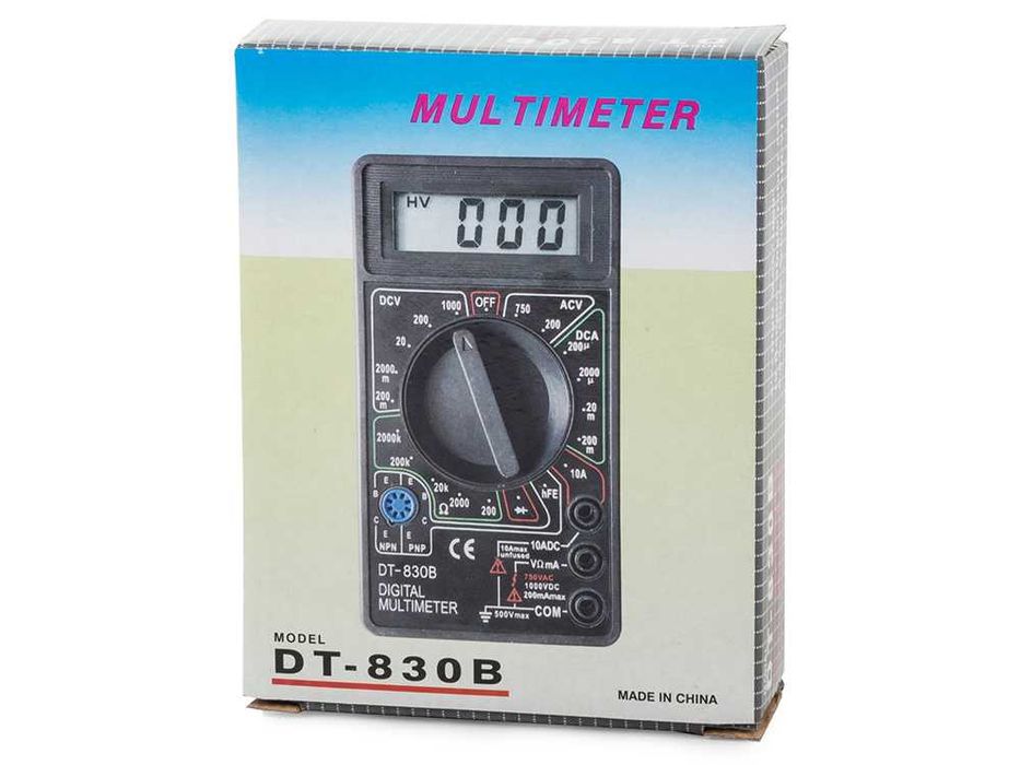 Cyfrowy MIERNIK MULTIMETR Pomiary Prąd AC/DC LCD Elektronika DT-830B