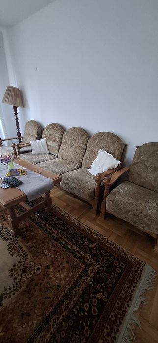 Komplet mebli dębowych Duży zestaw mebli wypoczynkowy antyki