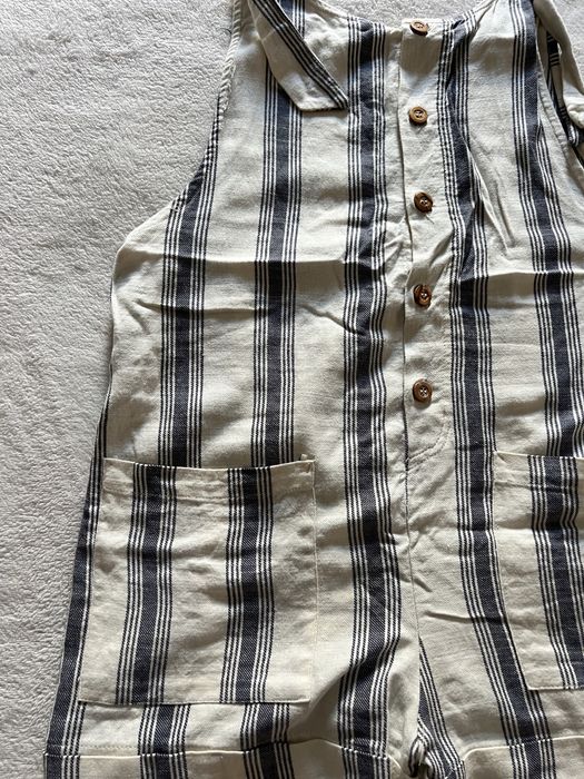 Macacão com riscas azul e branca Pull&Bear