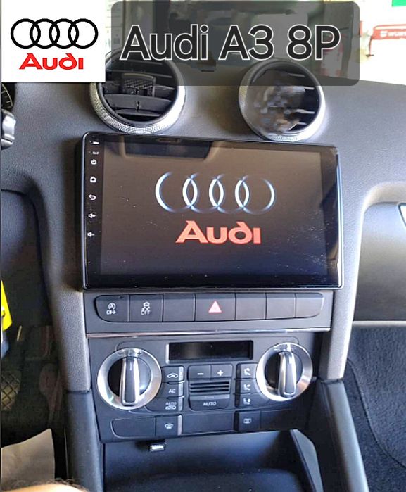 Rádio Audi A3 8P Android 14 com GPS (Novo)
