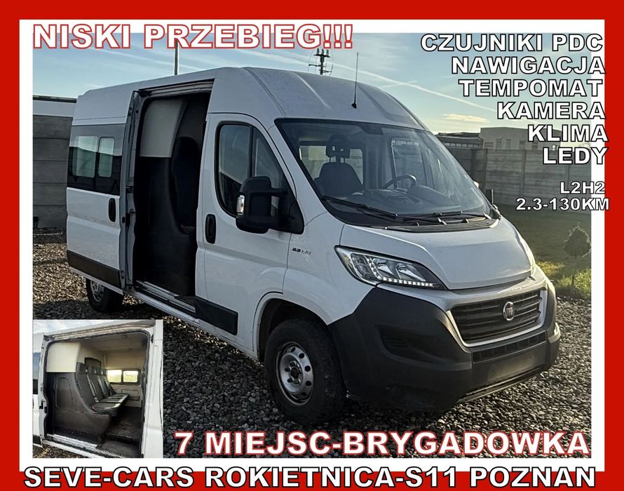 Fiat DUCATO 7 MIEJSC L2H2 BRYGADOWKA,DOKA, klima,kamera,navi,tempomat, pdc  L2H2, 7 MIEJSC, BRYGADOWKA, 2.3,klima, kamera,navi,tempomat,pdc