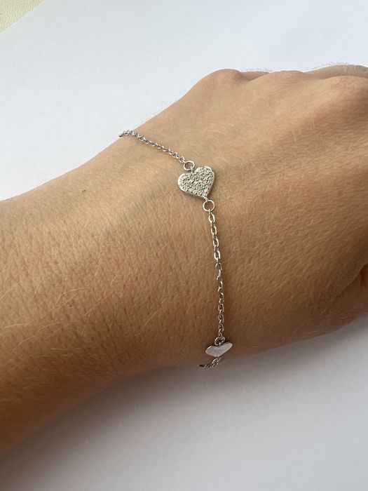 Золотой браслет с бриллиантами белое зозолото 585 проба