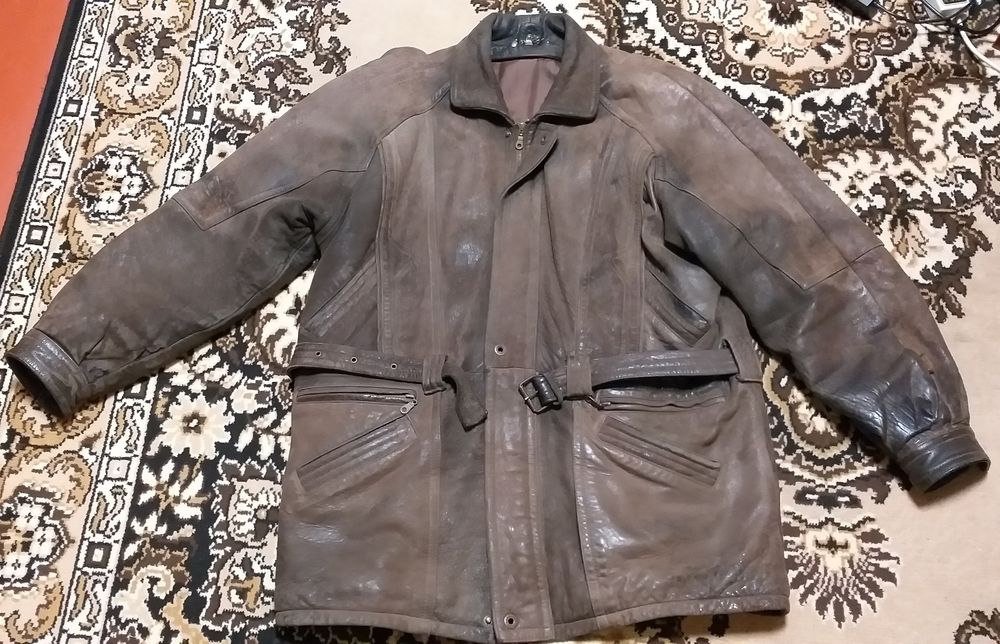 Куртка кожаная, мужская, 58 р., зимняя
