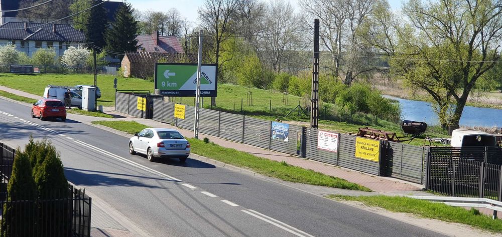 Wieliszew ul. Modlińska działka reklama BILBORD BANER dobrze widoczne