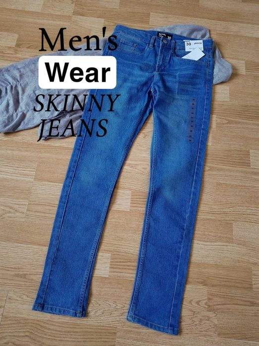 Nowe Męskie XS S /Skinny 30 /Regular 28 - Jeansy Bawełna Młodzieżowe
