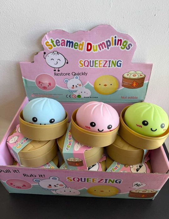 Антистрес сквіш пельмень м’яка іграшка опт 12 шт для перепродажу. Трендовий Сюрприз Бокс ТікТок