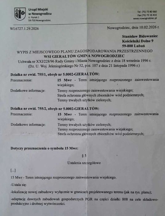 Działka budowlana Gierałtów - Widok 3