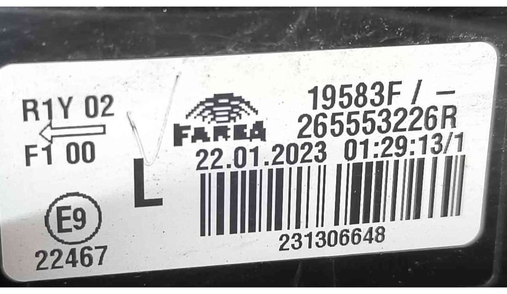 Farolim da Mala Esquerdo 265553226R - RENAULT CLIO V