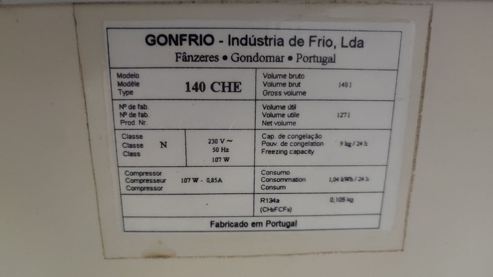 arca congeladora de 3 estrelas