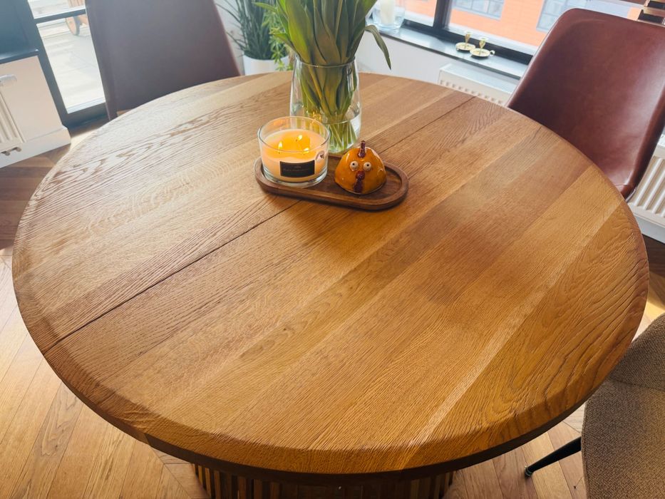 Stół dębowy okrągły