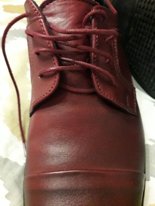 buty półbuty męskie chłopięce bordowe skórzane Nikol rozmiar 39/40