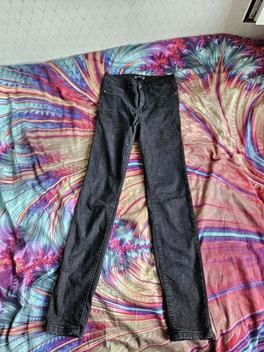 Czarne jeansy House skinny high waist rurki denim M 38 basic