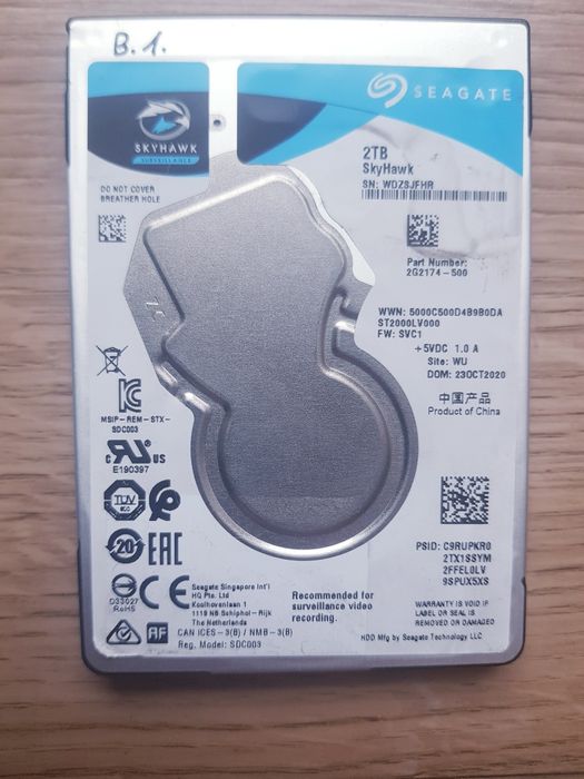 Dysk twardy HDD  2 TB 2,5' Seagate Skyhawk PC Laptop Xbox PS4 NAS