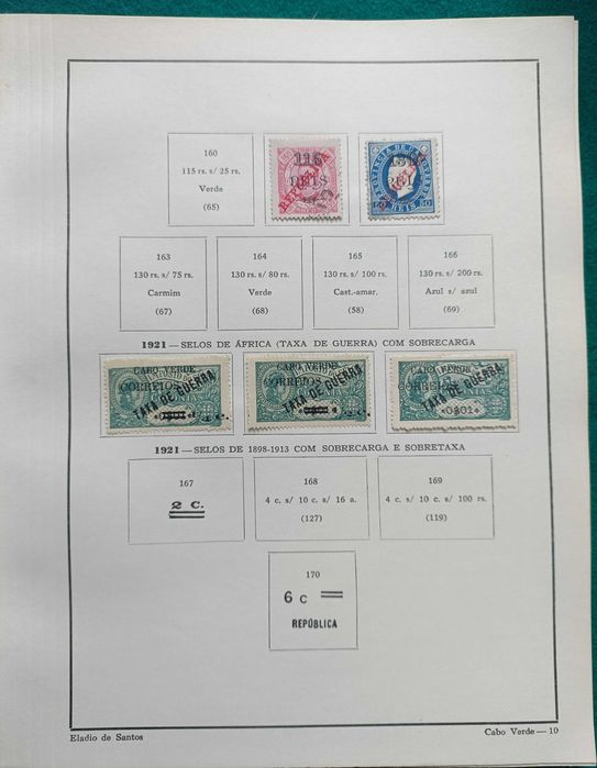 Album de Selos de Cabo Verde - selos desde 1877