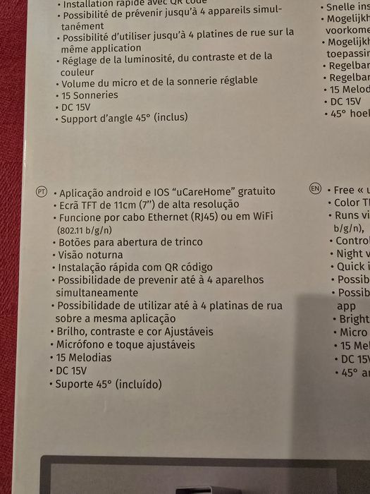 Video porteiro com ligação Wi-Fi