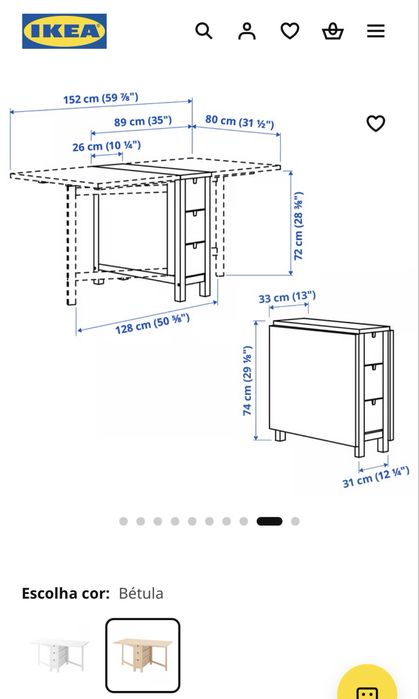 Mesa madeira extensivel  IKEA