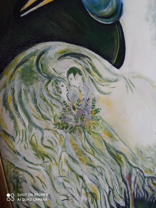 Kopia olej na płótnie Niebieski Kogut Marc Chagall