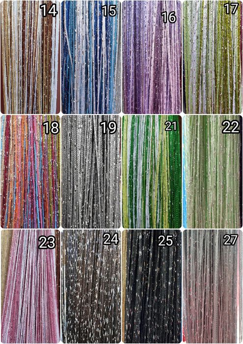 Топ спирали кисея, штори нитки тюль, шторы нити шнурки прямые гардины