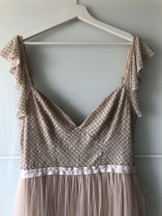 Needle & Thread r. 42 zdobiona sukienka maxi z koralikami wesele ślub