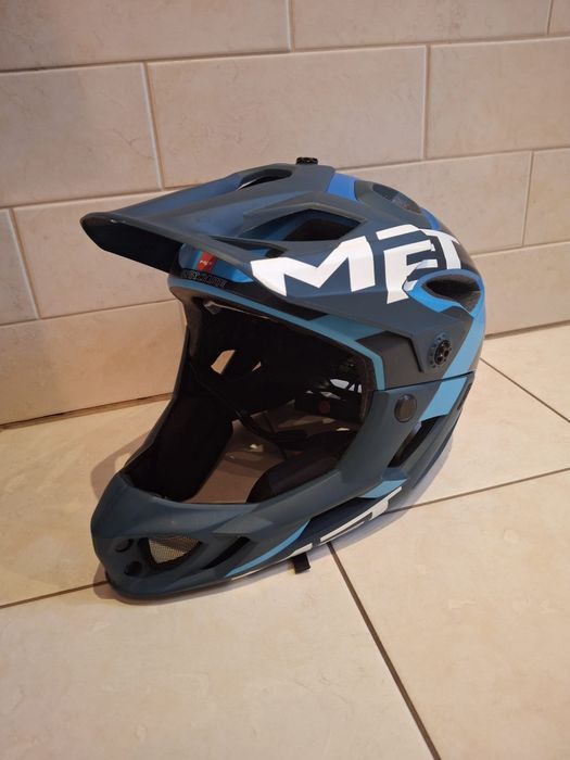 Kask Rowerowy MTB Full Face Met Parachute Hes 
rozmiar 54-58 kolor- niebiesko turkusowy  unisex