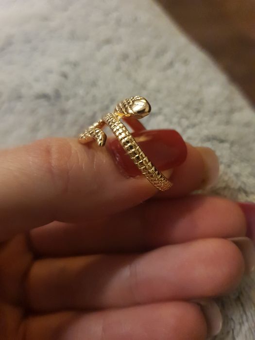 Złoty Pierścionek Żmija Wąż Damski