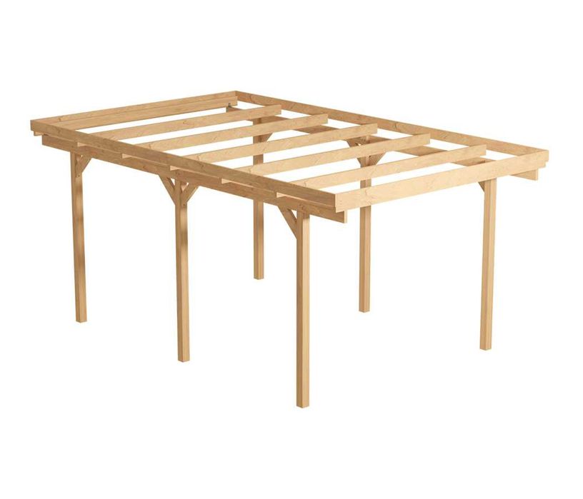 Wiata garażowa zadaszenie carport impregnacja brąz 300 x 500 x 210 cm