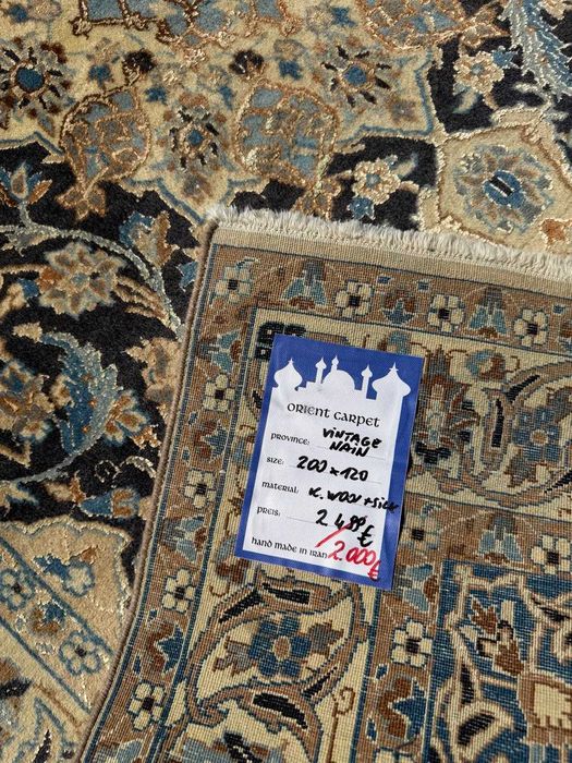 Dywan Perski Kaszmirowy + Jedwab Iran Nain 200x120 sklep 11 tyś NAJTANIEJ