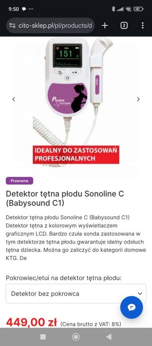 Detektor tętna płodu