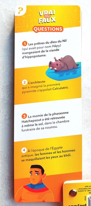 gra edukacyjna "Les Incollables - Égypte" francuska logiczna quiz