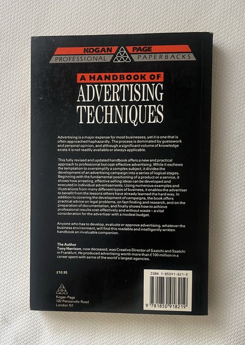 A Handbook of Advertising Techniques	Tony Harrison