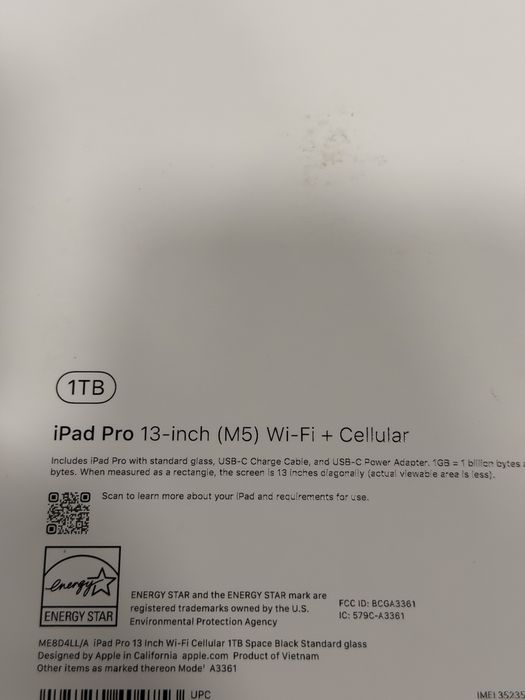 New Open iPad Pro 13 2025, 1TB, Space Black , Wi-Fi + LTE (M5) (ME8D4) (Підтримка Сім Карти)