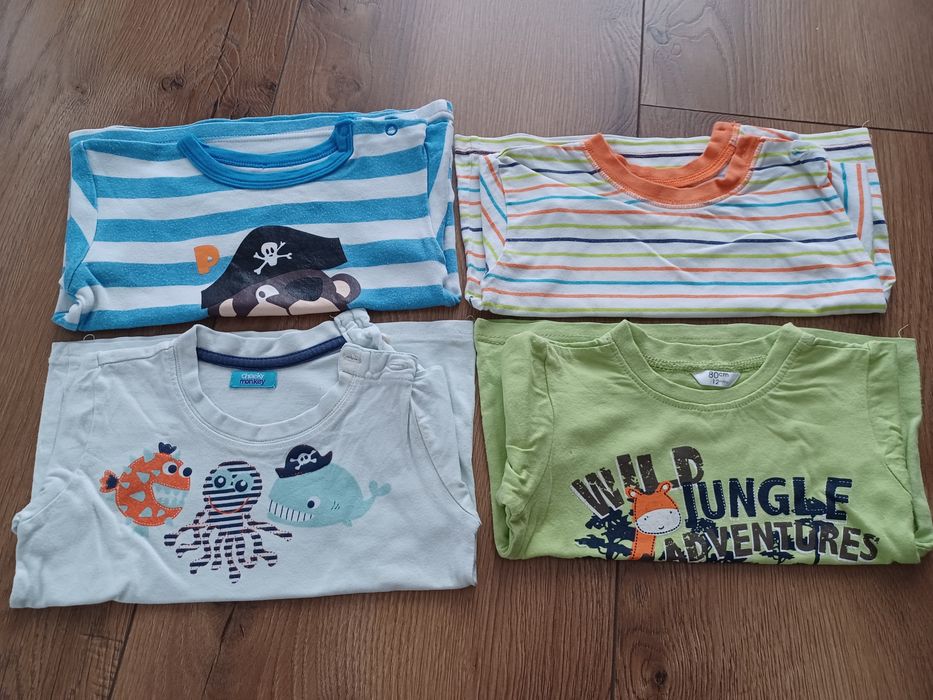 Koszulki 6 szt krótki rękaw 80