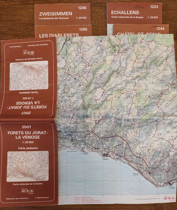 Карти доріг та пішохідних маршрутів Швейцарії