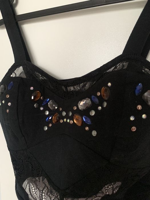 Czarny zdobiony bralette