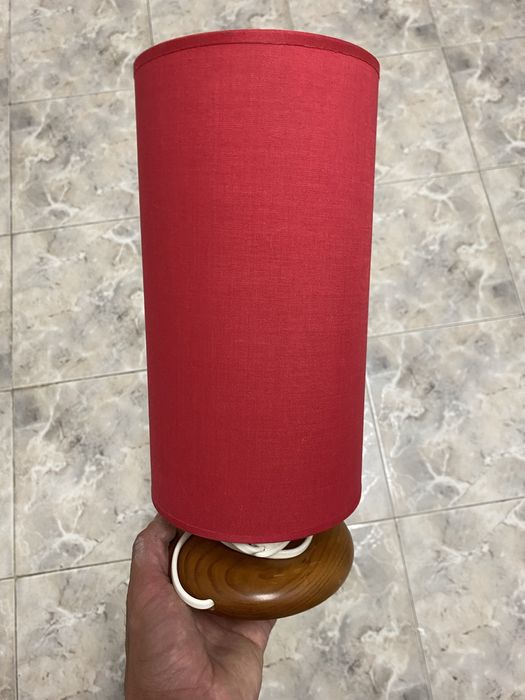 2x Candeeiro c abajur vermelho vintage