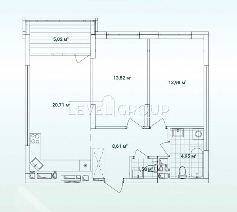 2х - кімнатна квартира (68м2) в ЖК Варшавському 3. Буд. 10.10