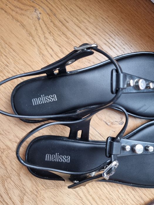 Melissa czarne beżowe złote sandały pachnące oryginalne 37 38 24 cm