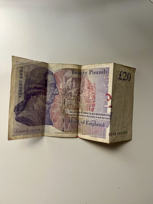 Nota de 20 Libras Estrelinas (GBP) - Papel - Adam Smith - Fora de circ
