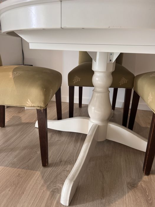 Mesa extensível, branco, 110/155 cm