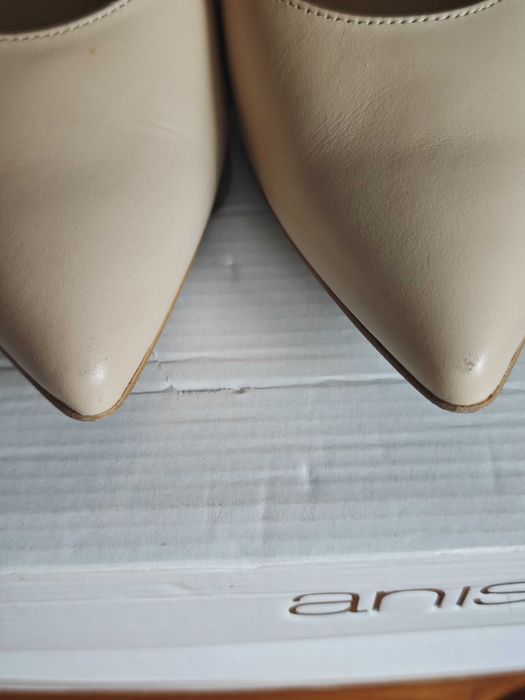 Szpilki Anis skórzane beżowe rozmiar 40