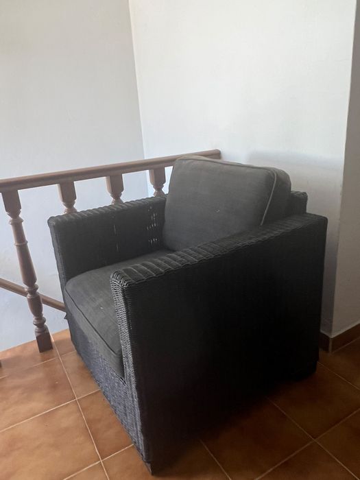 Cadeirões  ratttan  preto