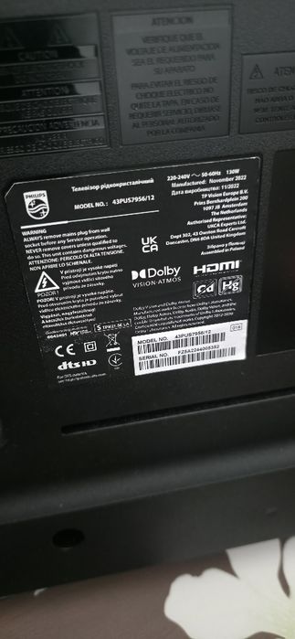 Smart TV Philips 43 PUS7956/12