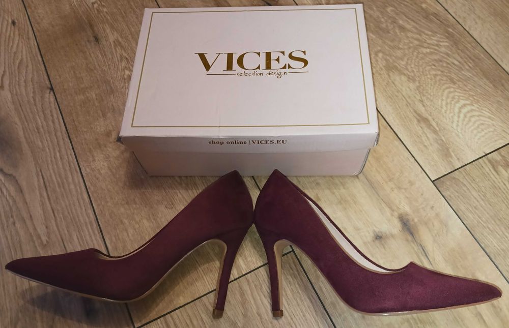 Szpilki bordowe roz. 38 NOWE