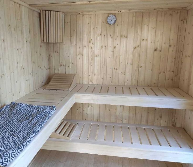 Sauna zewnętrzna fińska Musta Megiw 2x4 m Montaż Promocja