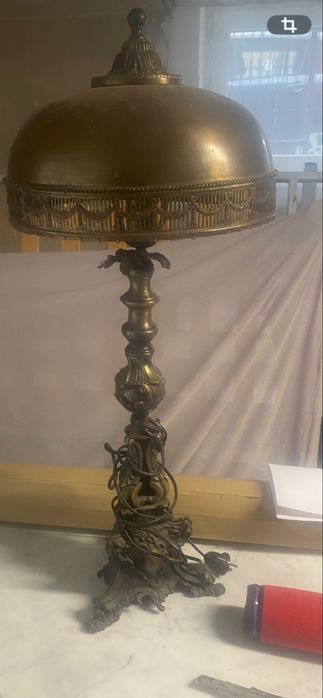 Stara lampa mosiężna gabinetowa