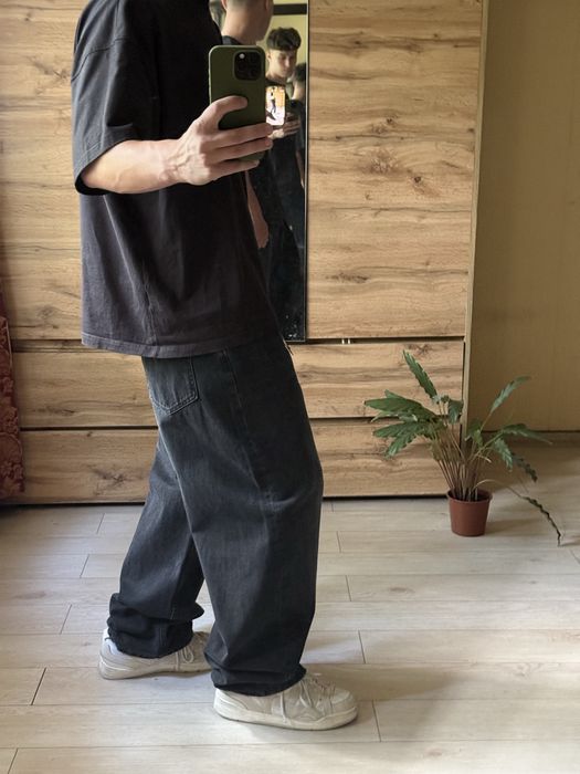 Базові чорні в міру широкі чоловічі джинси baggy skater оверсайз 46 хл xl